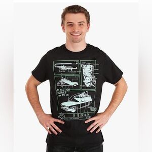 Mad Engine Ghostbusters Glow in the Dark Black Schematics Tee Shirt Size Medium